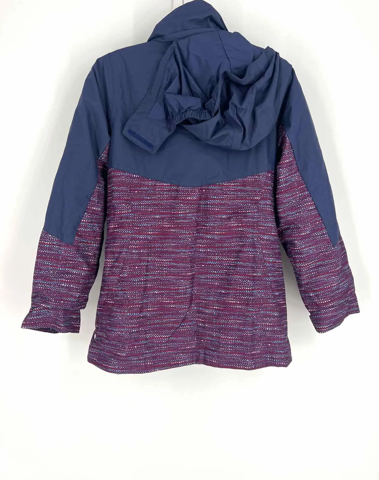 Columbia Size L Navy/Purple Variegated Paneled Jackets Jacket