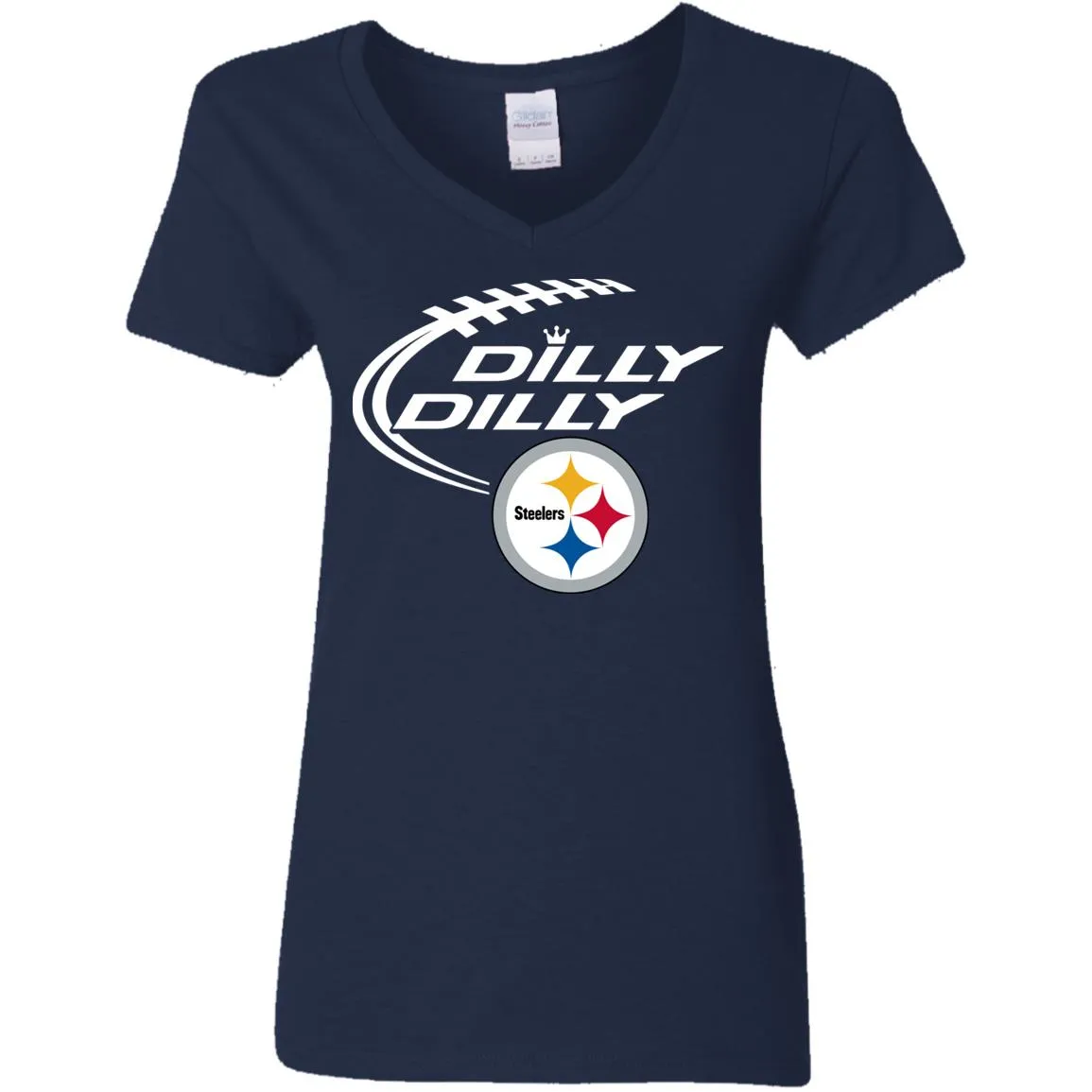 Dilly Dilly Pittsburgh Steelers Logo Nfl Football Women V-Neck T-Shirt