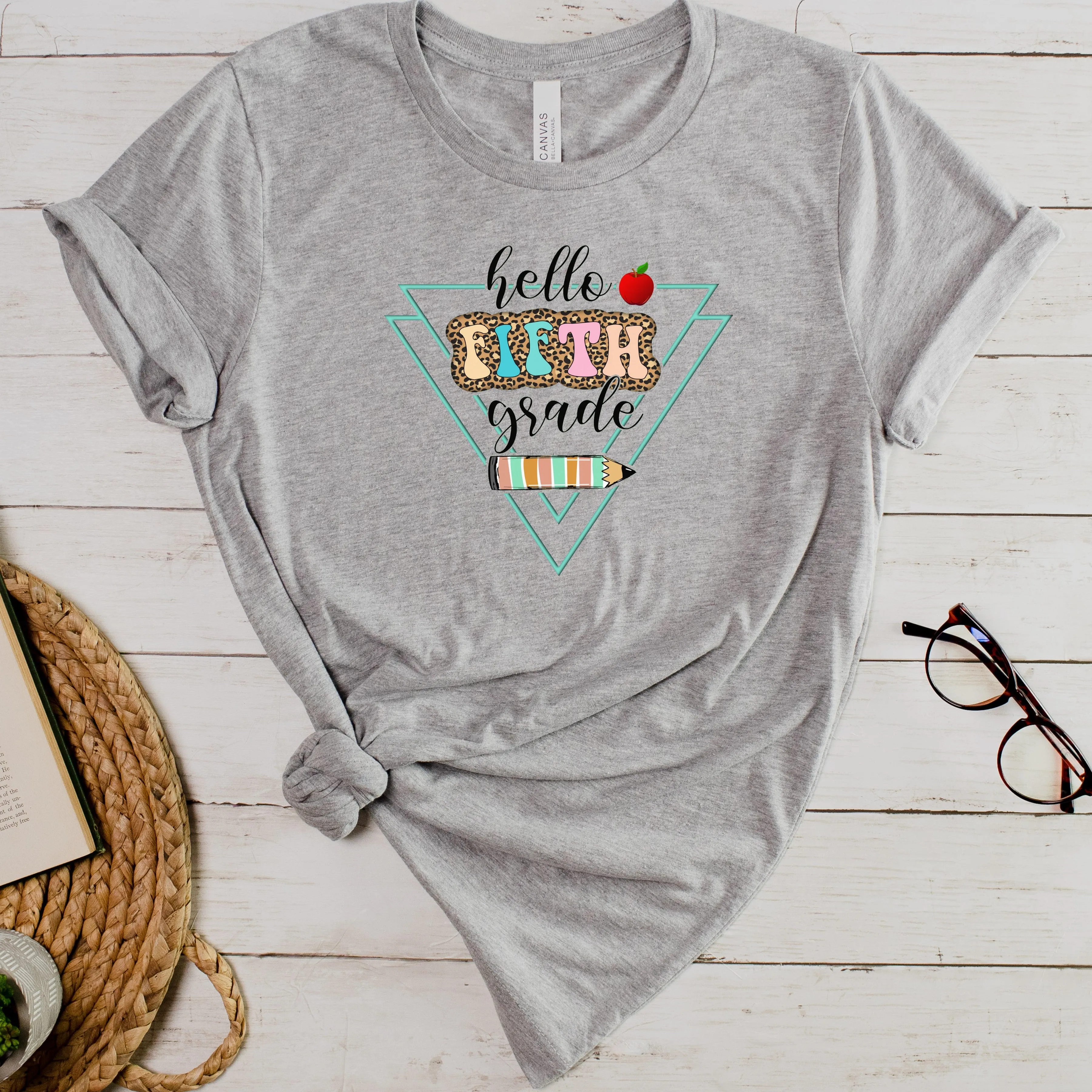 Hello Second Grade Leopard Print Teacher Shirt | Back to School Shirts